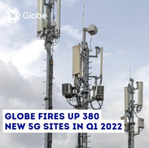 Globe fires up 380 new 5G sites in Q1 2022